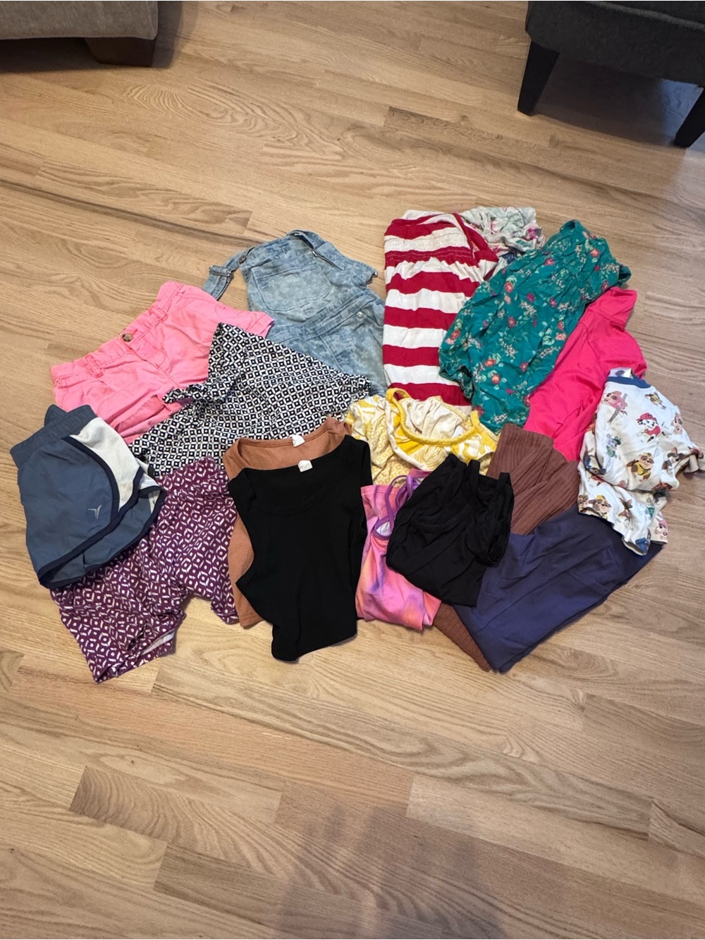 Kids size 6 bundle of clothes.  Shorts, tanks, pants, dresses, leggings.